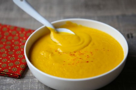 Velouté de légumes et veau au romarin